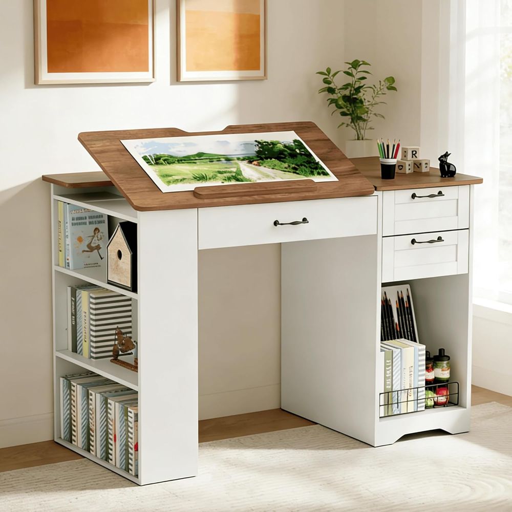 Adjustable Desk with Storage a - Art & Craft Supplies のレビューと価格