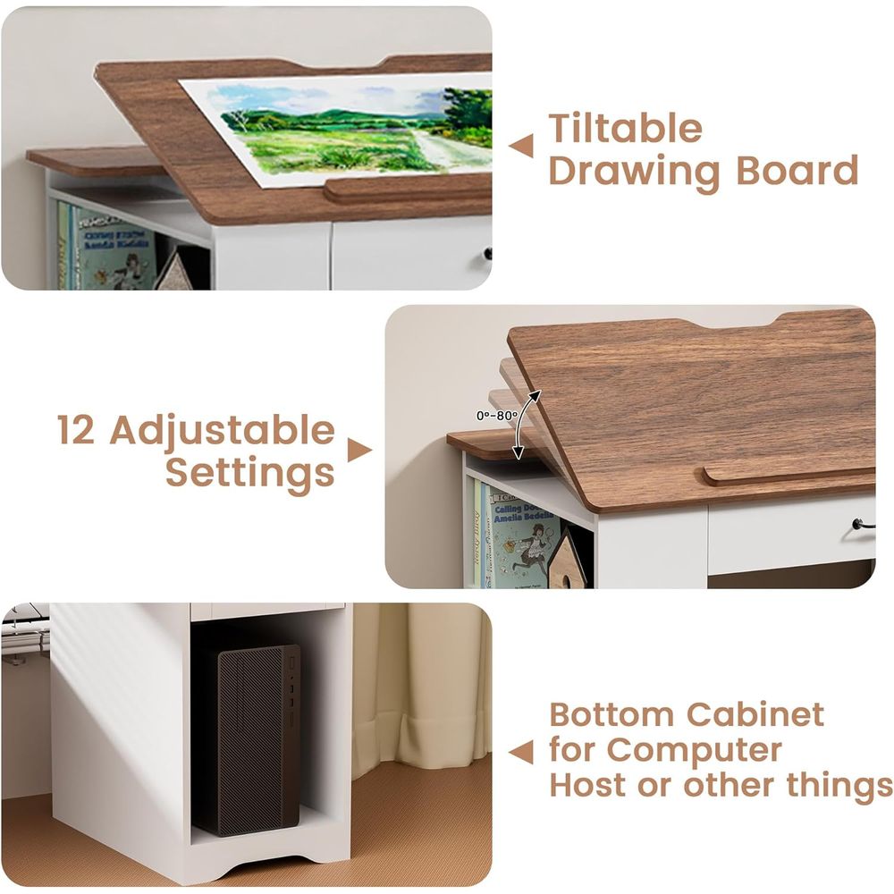 Adjustable Desk with Storage a - Art & Craft Supplies のレビューと価格