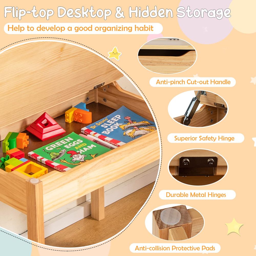 Kids Table and Chair Set, Flip - Art Craft For Kindergarten のレビューと価格