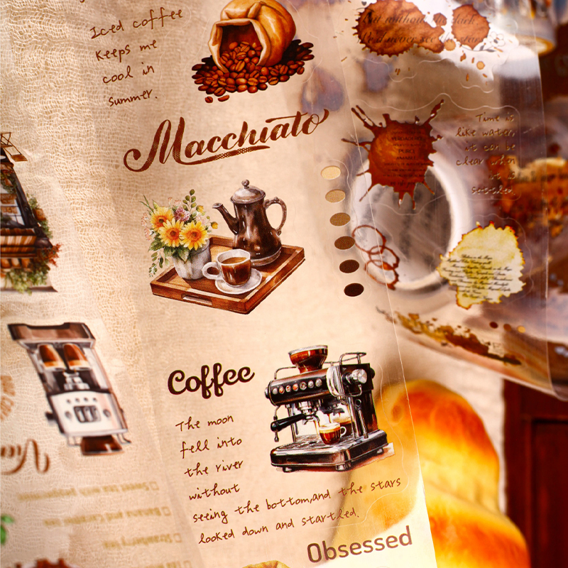 Vintage Coffee Themed PET Wash - Art Craft Notebook のレビューと価格