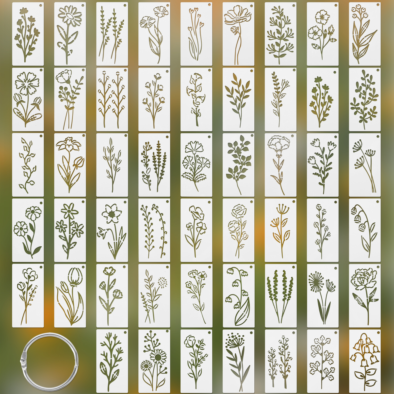52PCS Flower Stencil Leaf Sten - Art Craft Notebook のレビューと価格