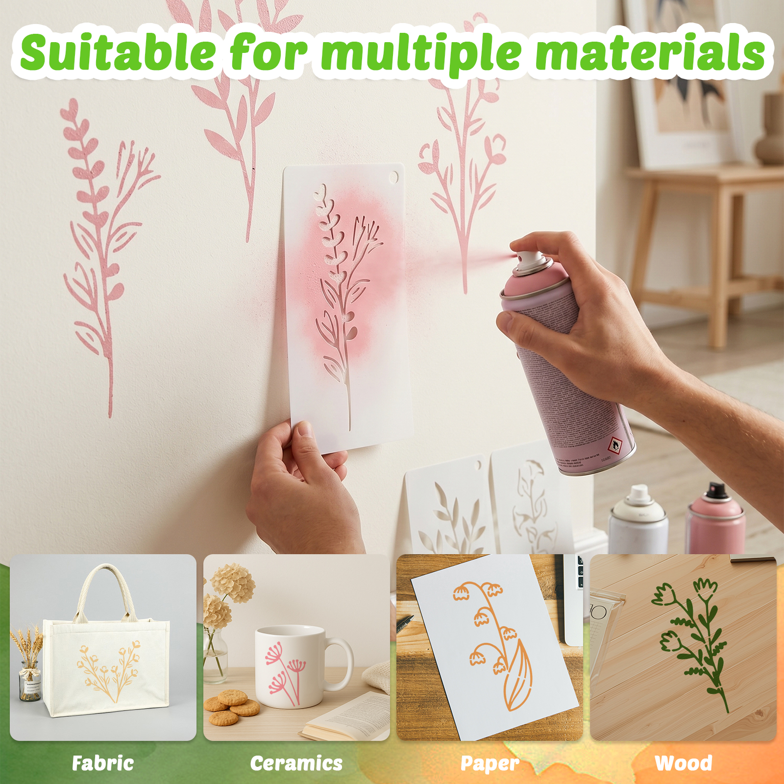 52PCS Flower Stencil Leaf Sten - Art Craft Notebook のレビューと価格