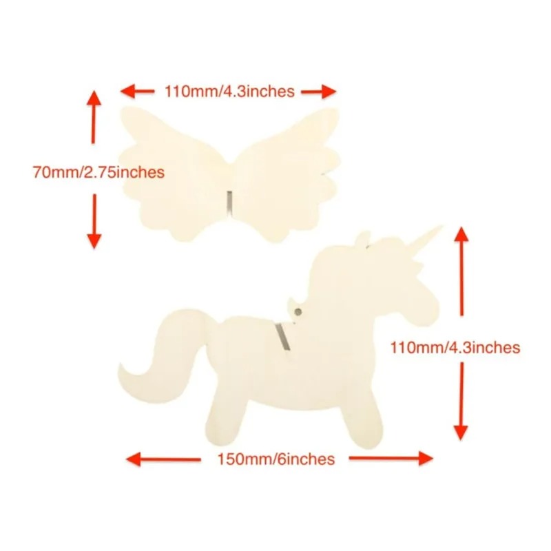 5pcs/lot Blank Wooden Hanging  - Art Craft Unicorn のレビューと価格