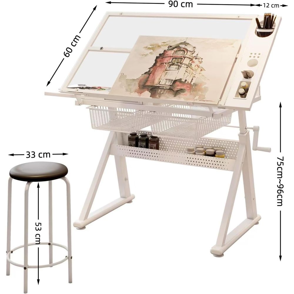 Adjustable Art Desk with Tempe - Art & Craft Supplies のレビューと価格
