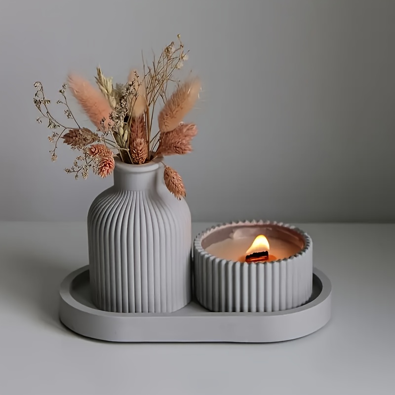 4pcs Silicone Molds Oval Tray  - Art Craft Vase のレビューと価格