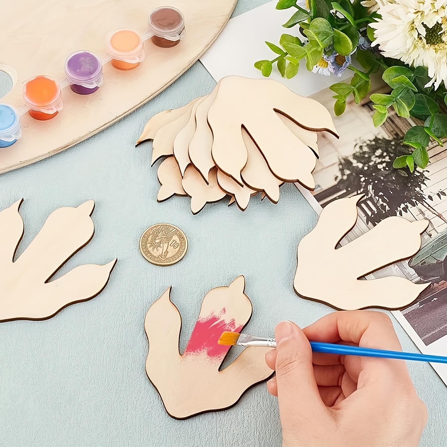10/20 Pieces Wooden Dinosaur F - Dinosaur And Craft のレビューと価格