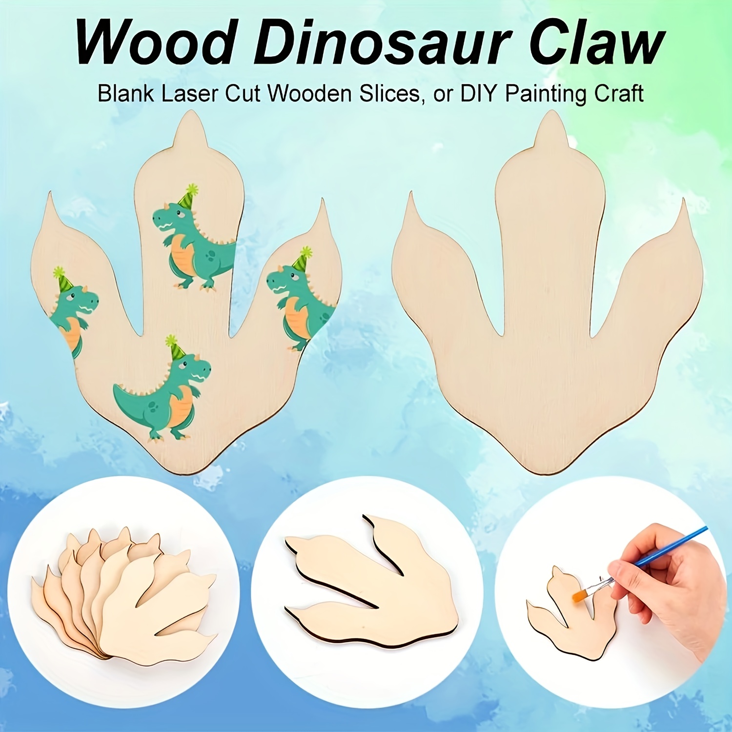 10/20 Pieces Wooden Dinosaur F - Dinosaur And Craft のレビューと価格