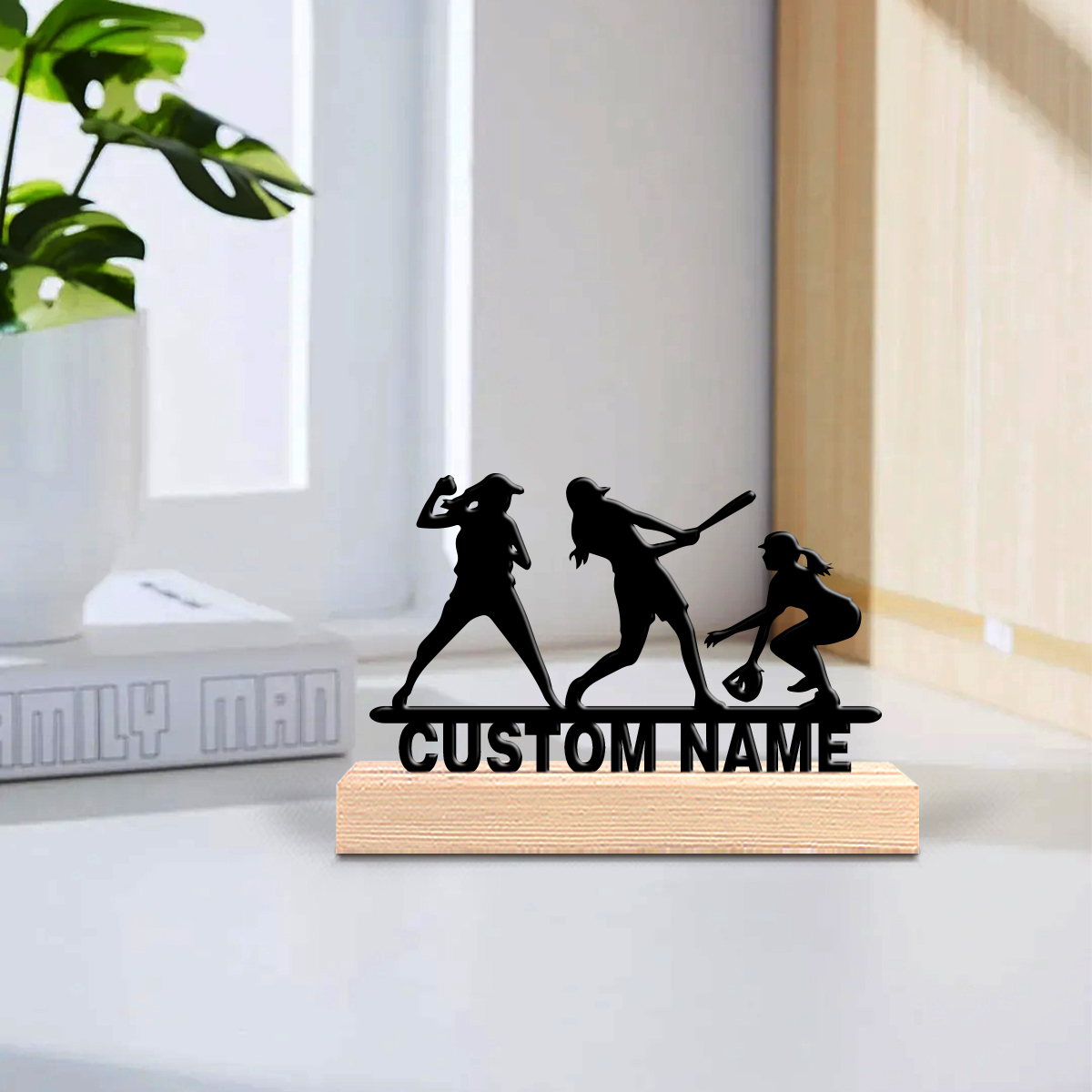 1pc Abstract baseball girl Cus - Art Craft Wood のレビューと価格