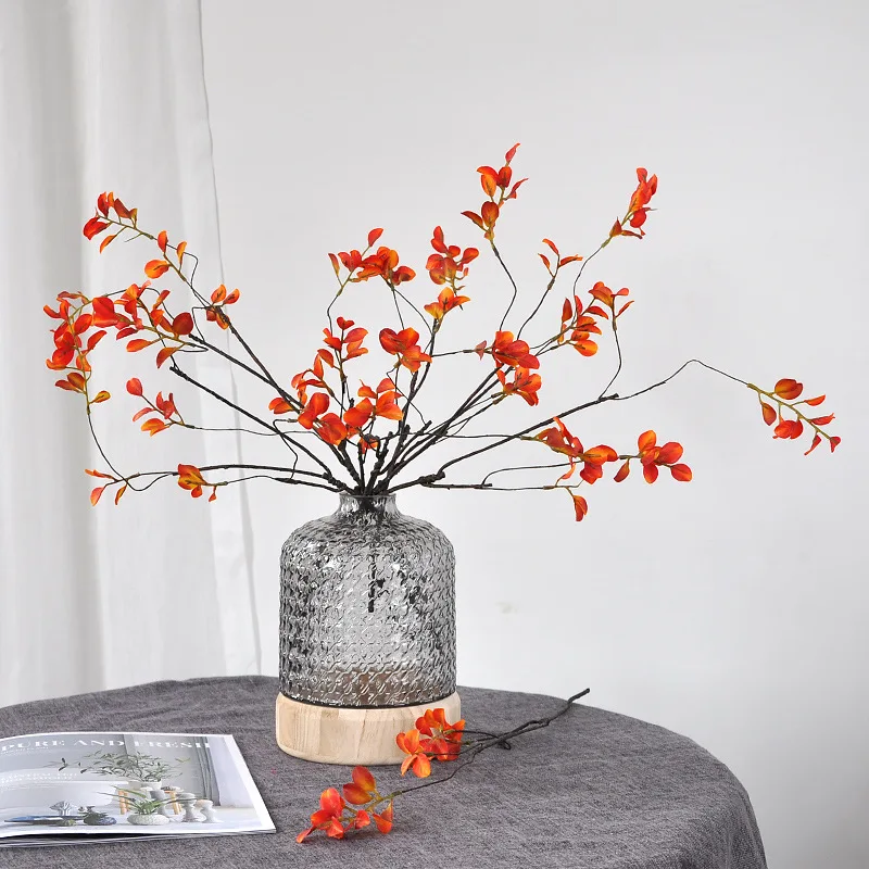 57cm Red Leaf Artificial Flowe - Art Craft Vase のレビューと価格