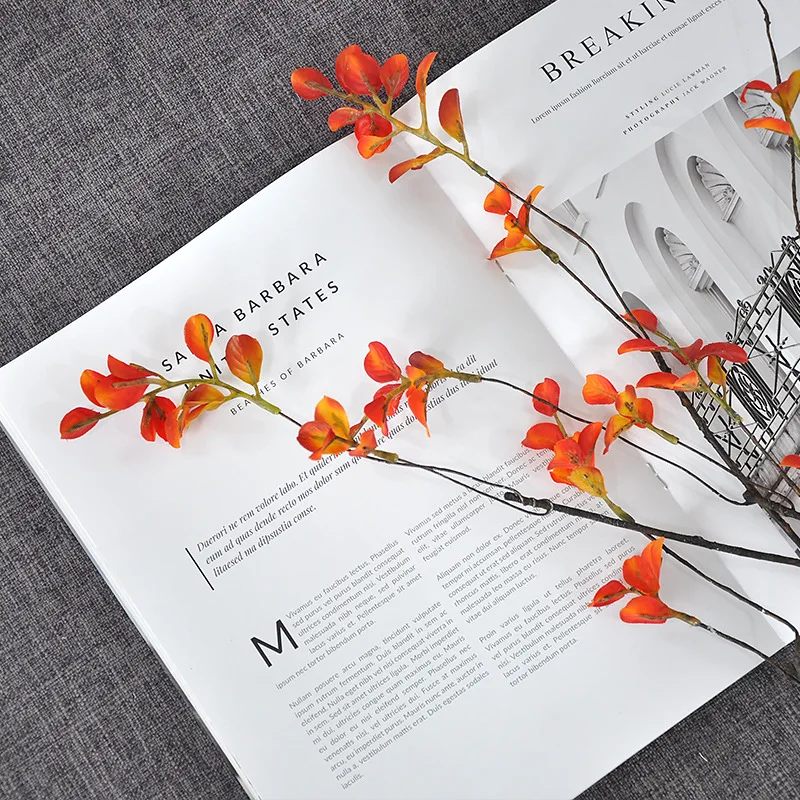 57cm Red Leaf Artificial Flowe - Art Craft Vase のレビューと価格