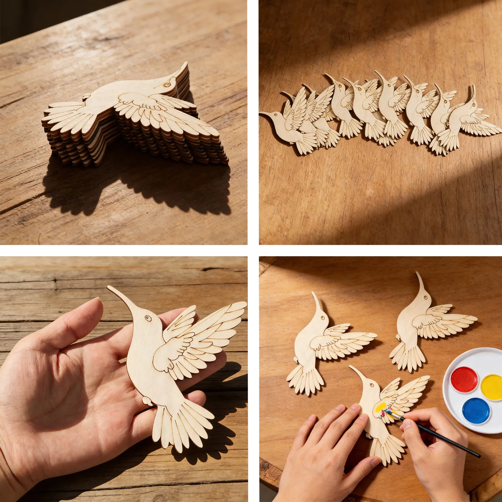 10pcs Unfinished Wood Animal B - Art & Craft Supplies のレビューと価格