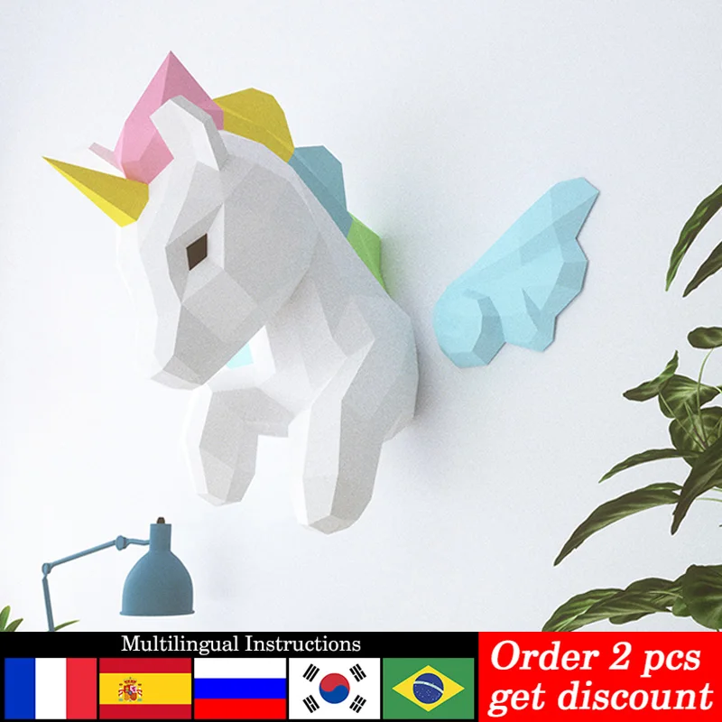 Rainbow Unicorn Animal Wall De - Art Craft Unicorn のレビューと価格