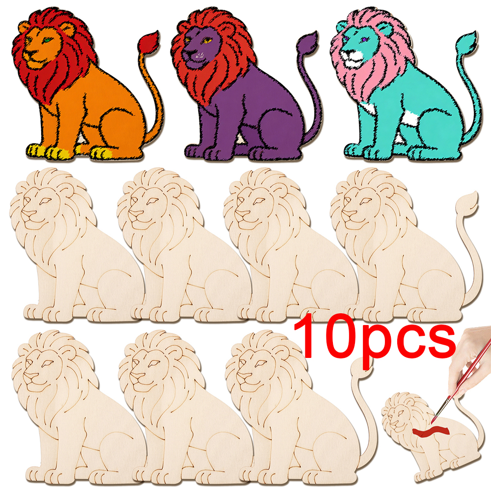 10pcs/set Unfinished Wood Lion - Art Craft Lion のレビューと価格