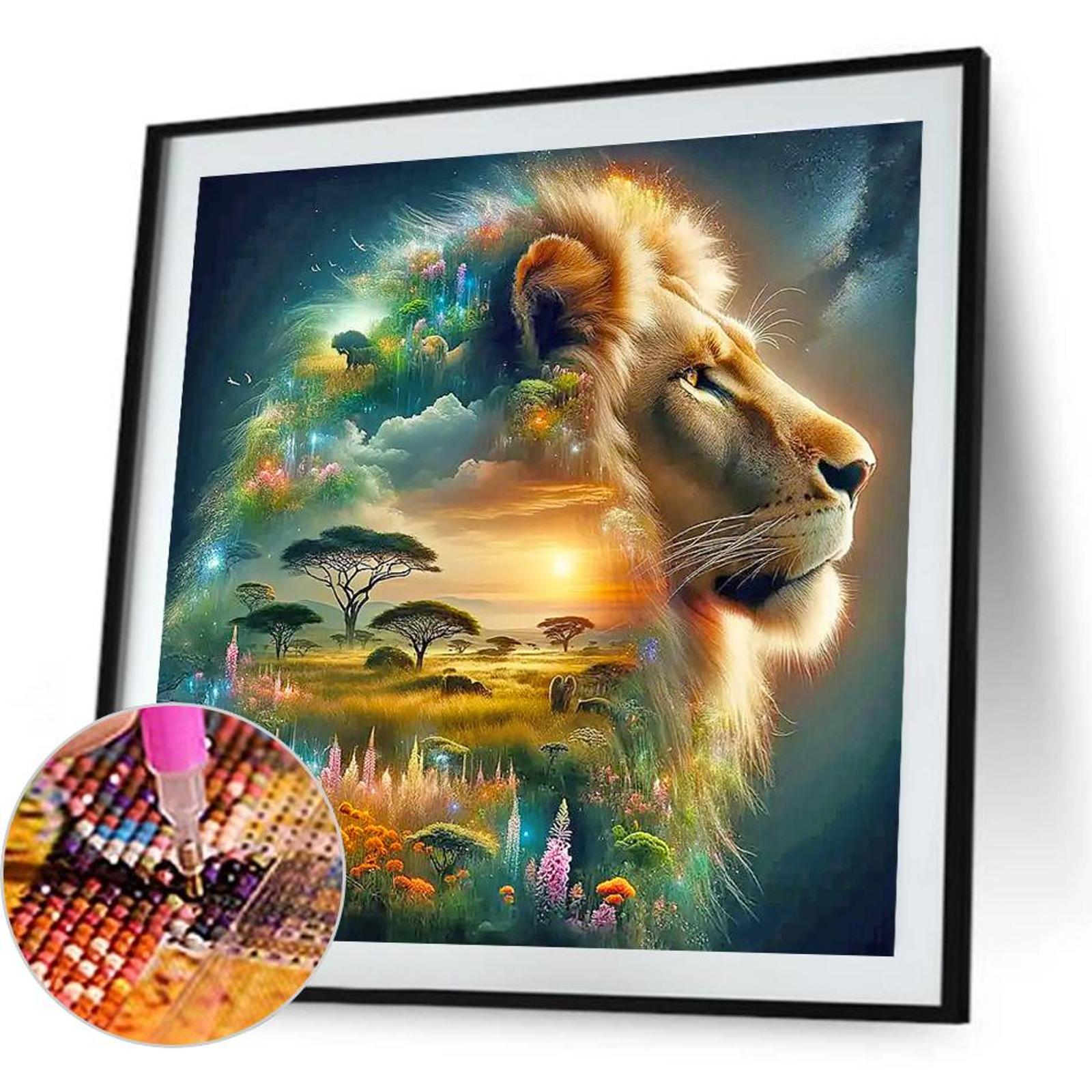 5D DIY Full Round Drill Diamon - Art Craft Lion のレビューと価格