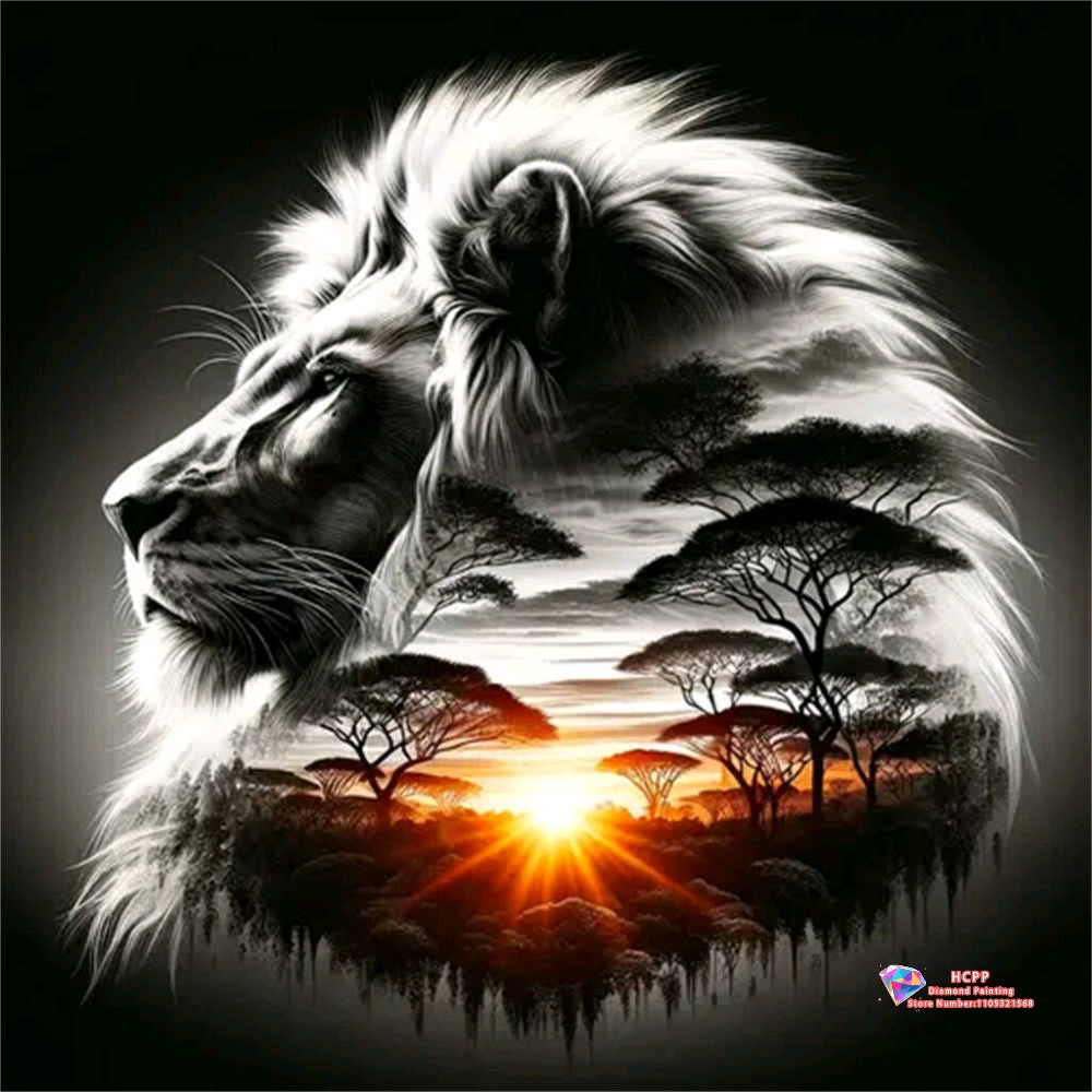 Animal Lion Sunrise Jungle Dia - Art Craft Lion のレビューと価格