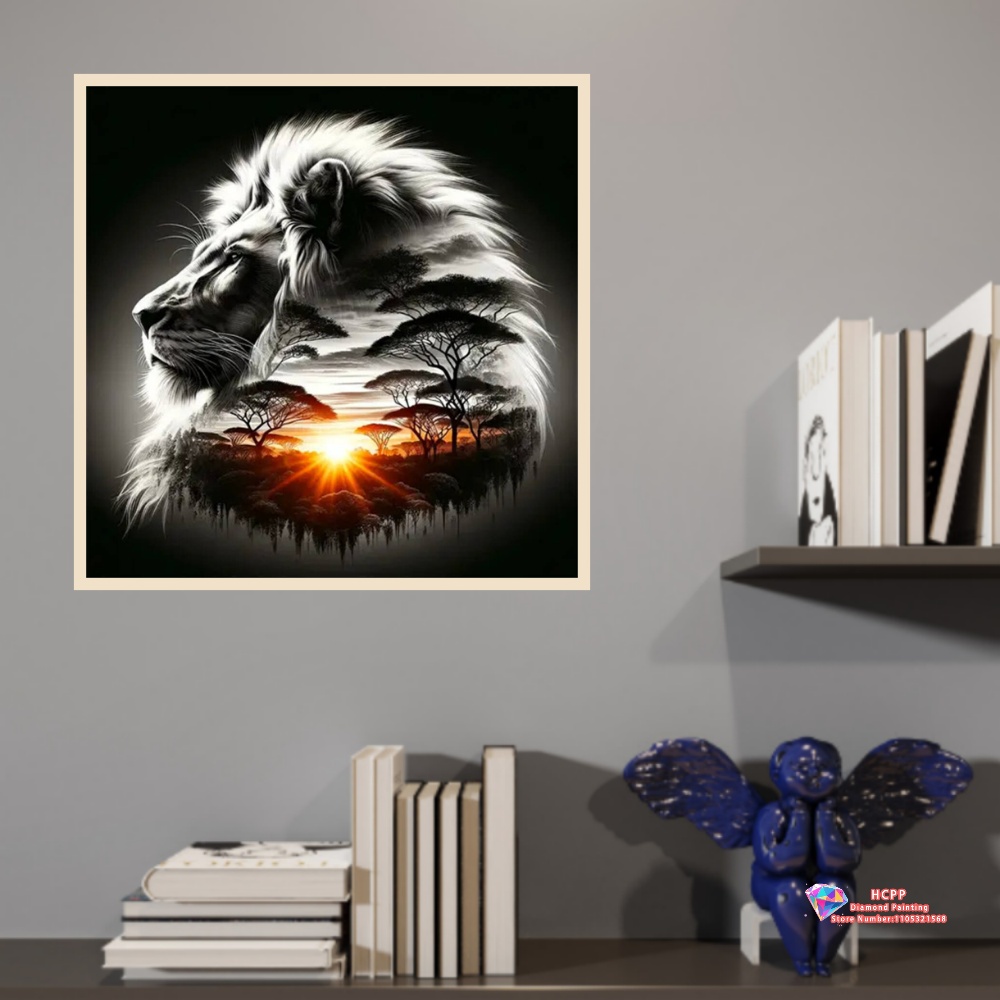 Animal Lion Sunrise Jungle Dia - Art Craft Lion のレビューと価格