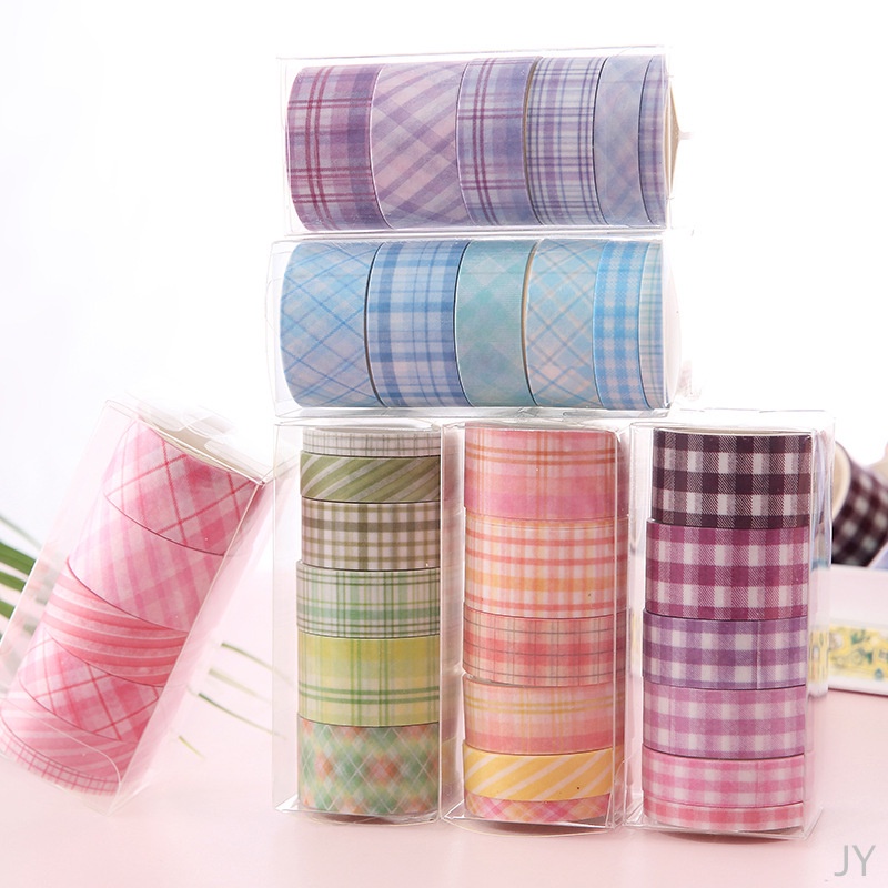 6 Rolls Plaid Texture Washi Ta - Art Craft Notebook のレビューと価格