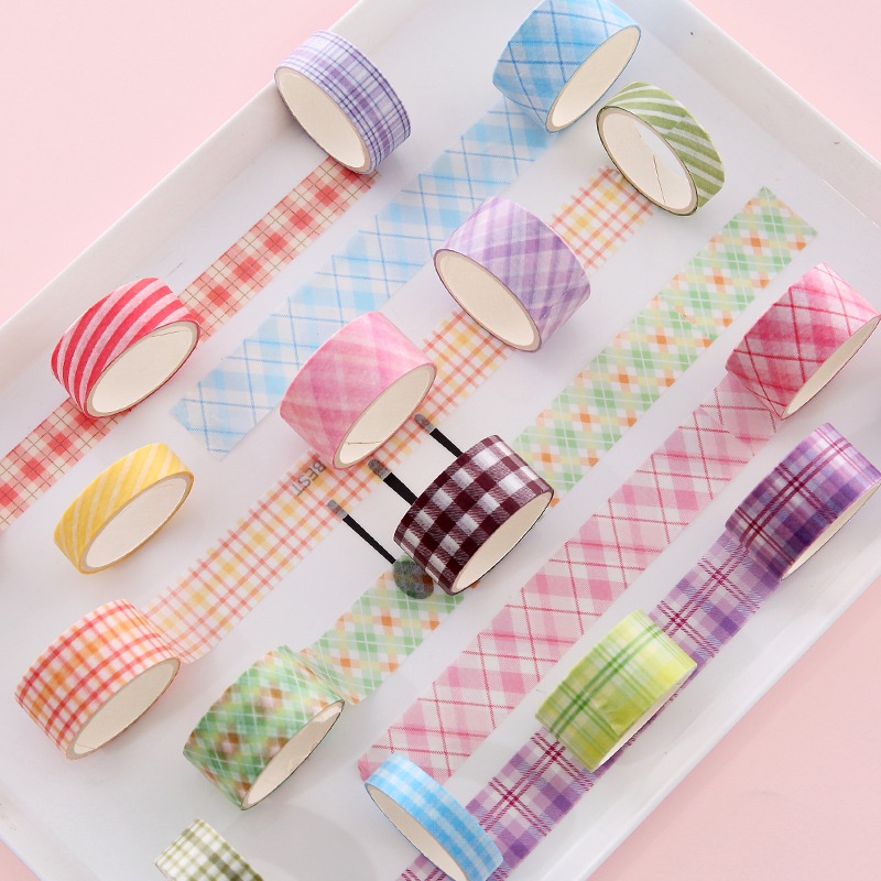 6 Rolls Plaid Texture Washi Ta - Art Craft Notebook のレビューと価格