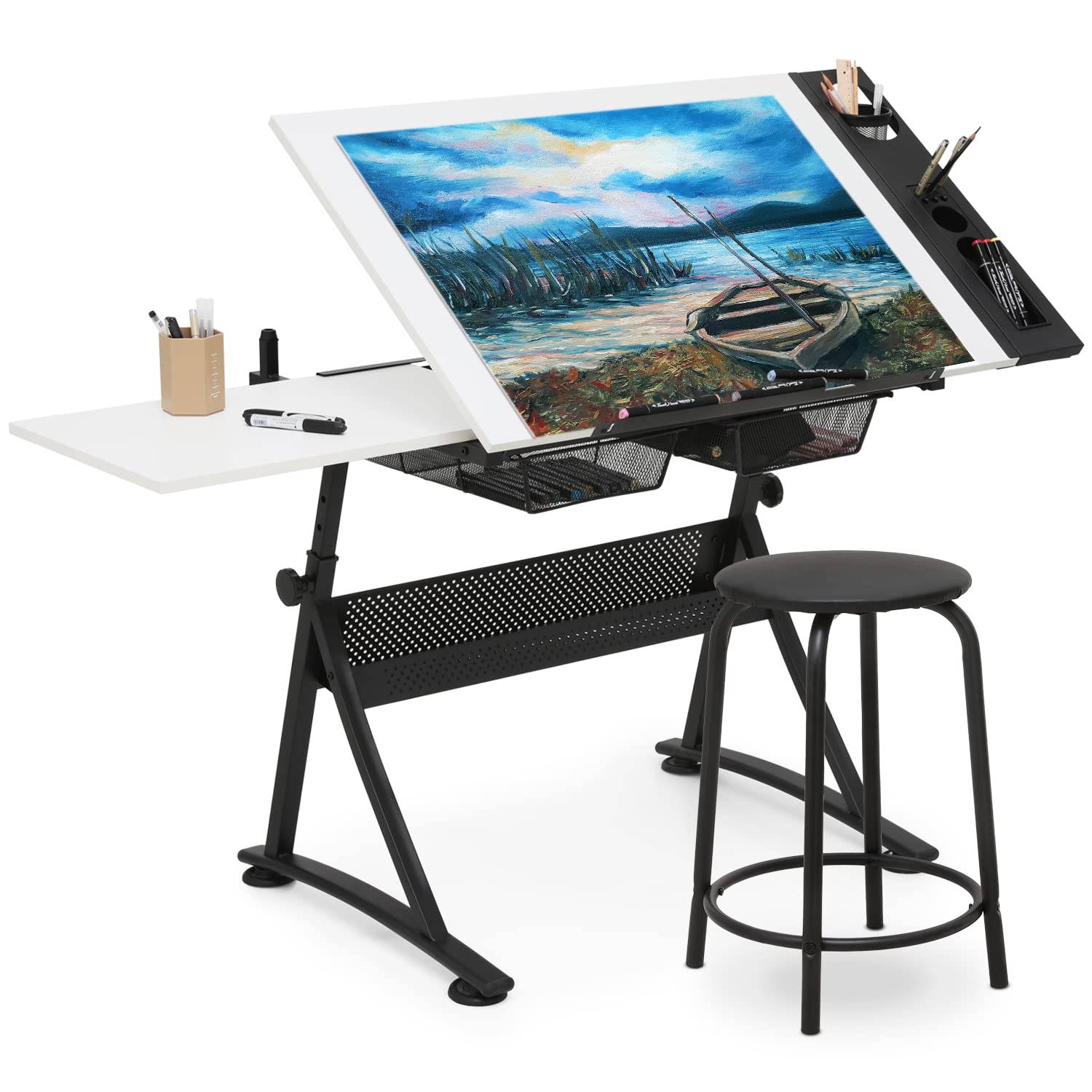 Adjustable Drafting Desk with  - Art & Craft Supplies のレビューと価格