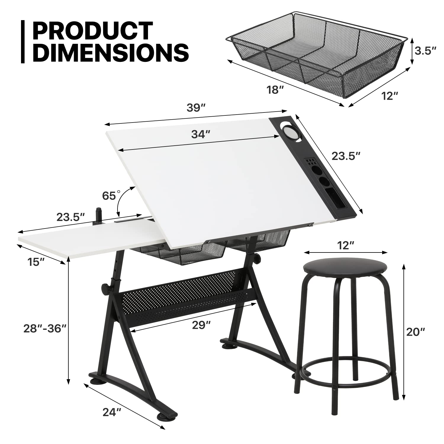 Adjustable Drafting Desk with  - Art & Craft Supplies のレビューと価格
