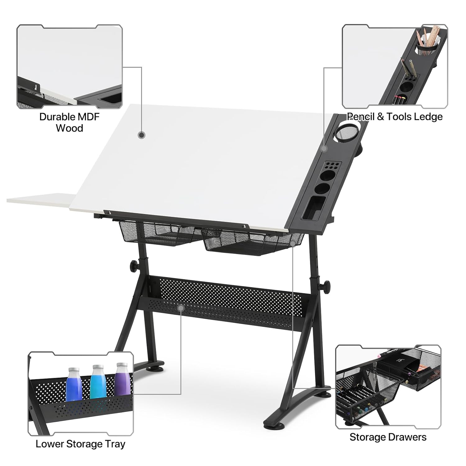 Adjustable Drafting Desk with  - Art & Craft Supplies のレビューと価格