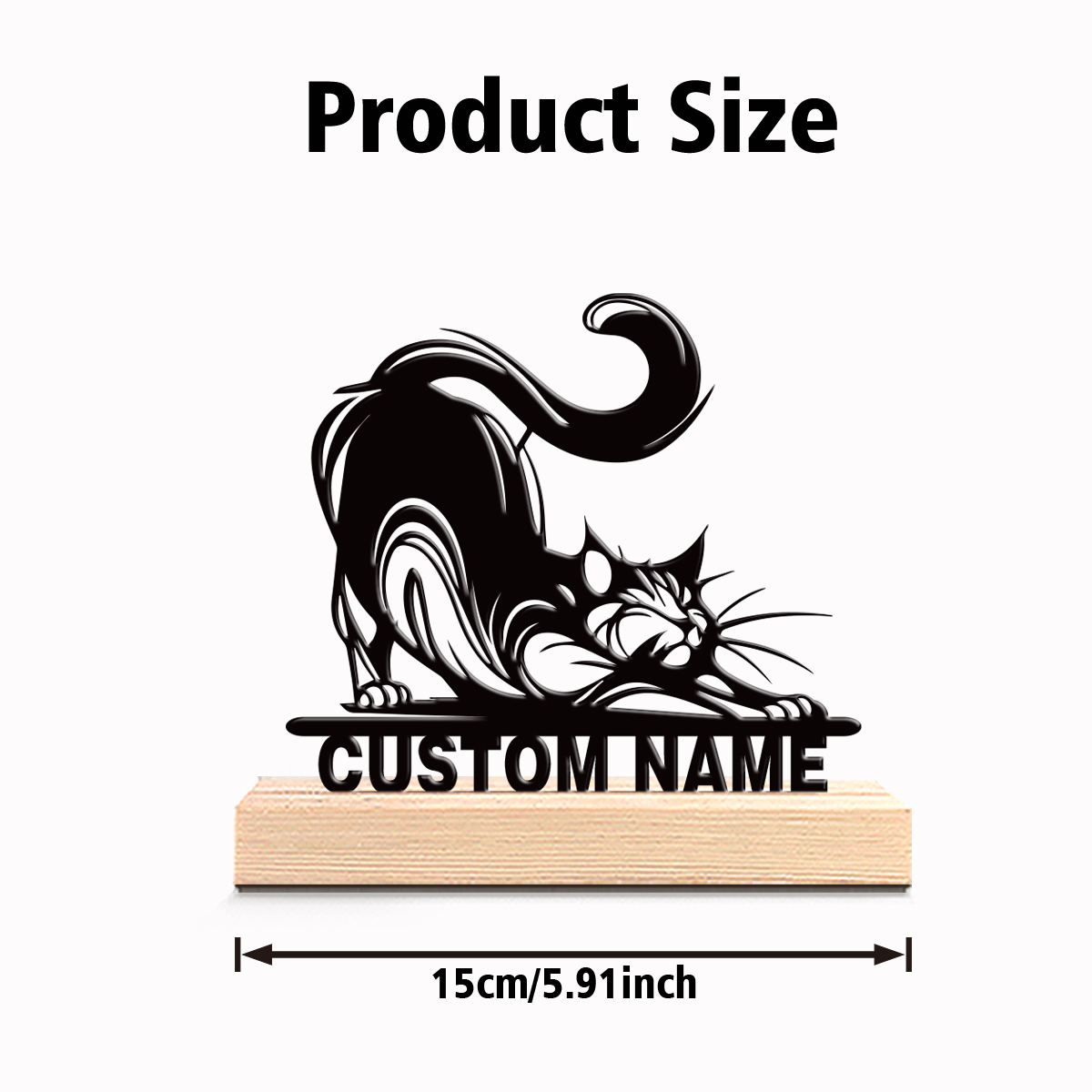1pc Modern CAT Custom Text Met - Art Craft Gifts のレビューと価格