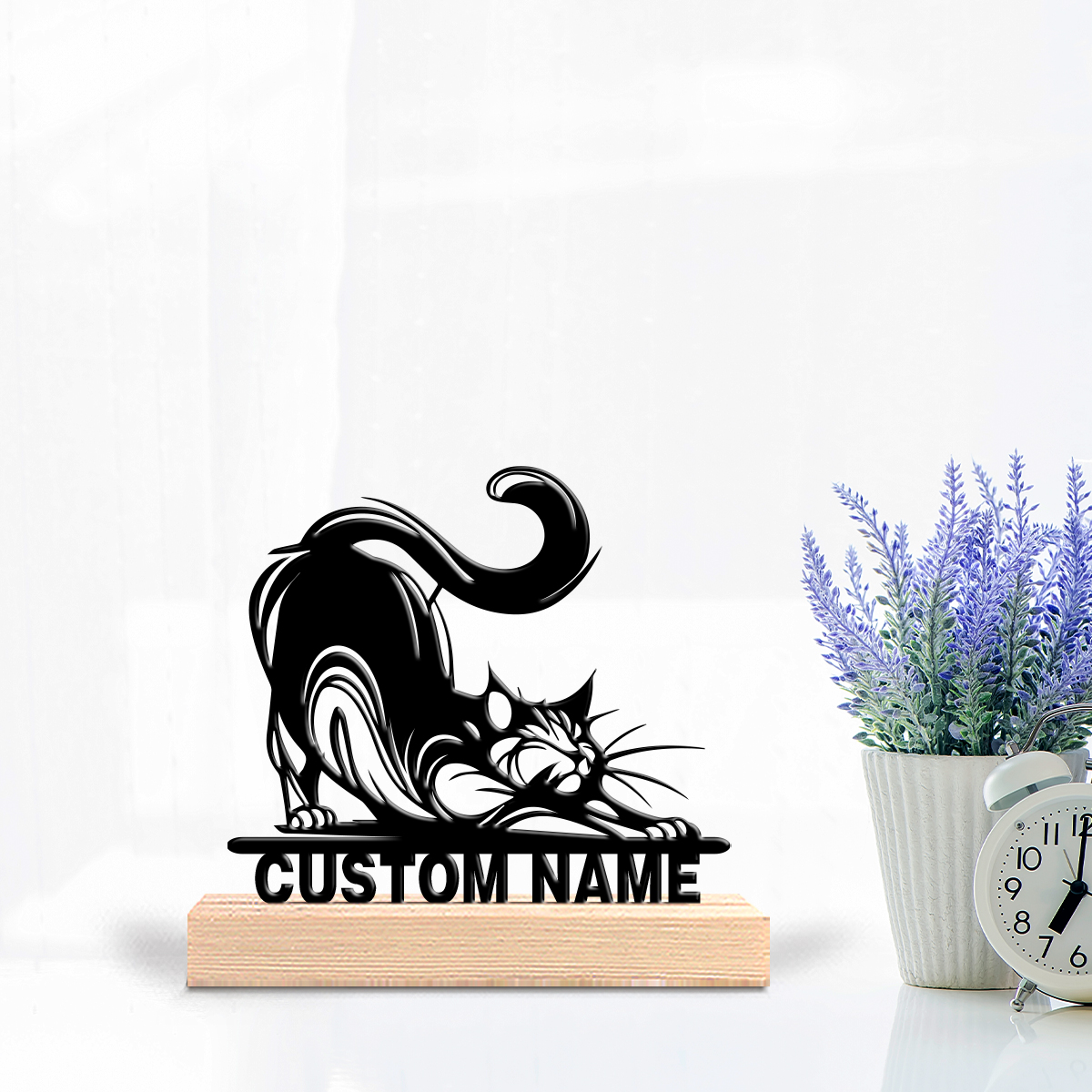1pc Modern CAT Custom Text Met - Art Craft Gifts のレビューと価格