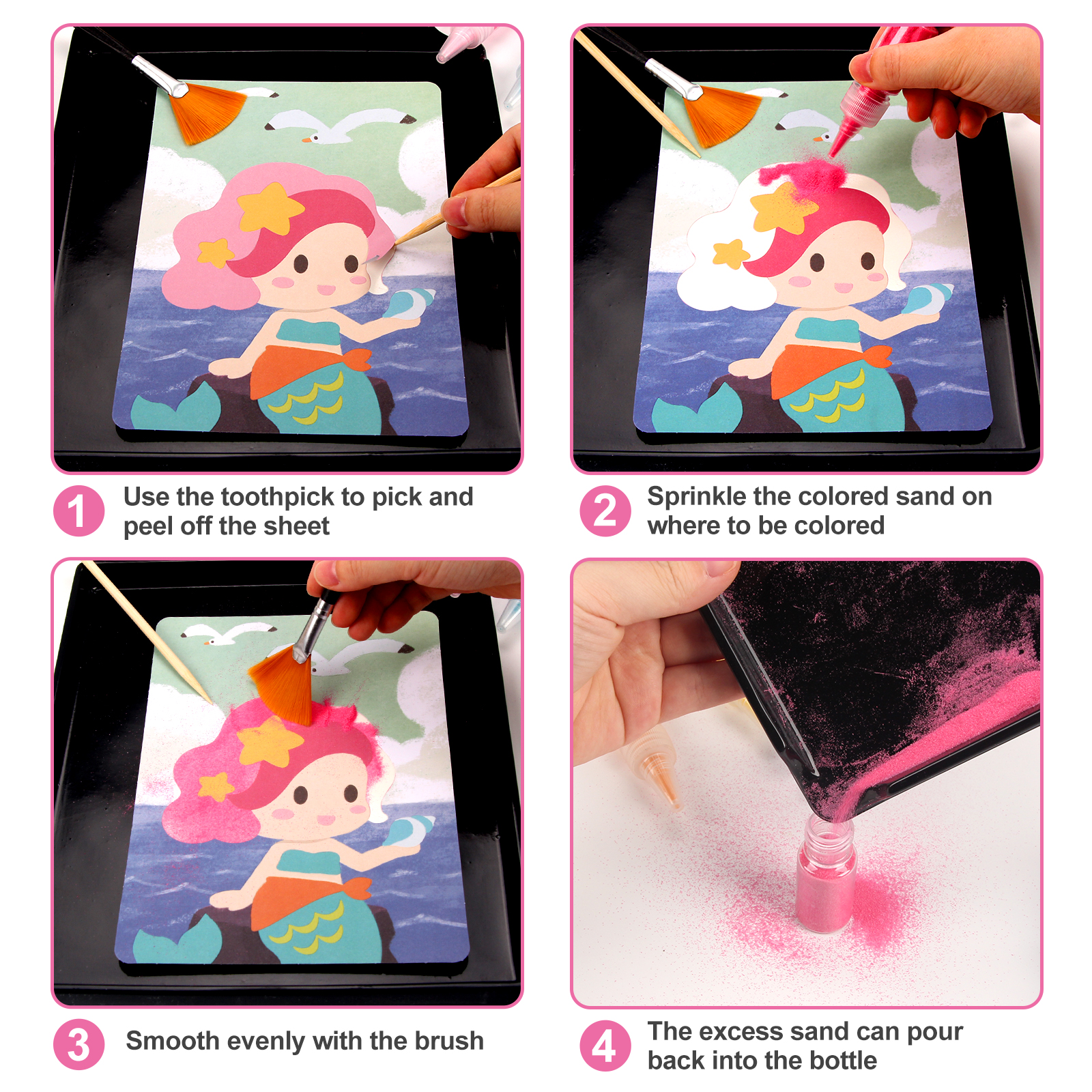 Sand Art Kit DIY Sand Painting - Art Craft Notebook のレビューと価格