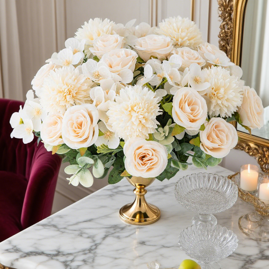 1/4pcs Artificial Flower Rose  - Art Craft Vase のレビューと価格