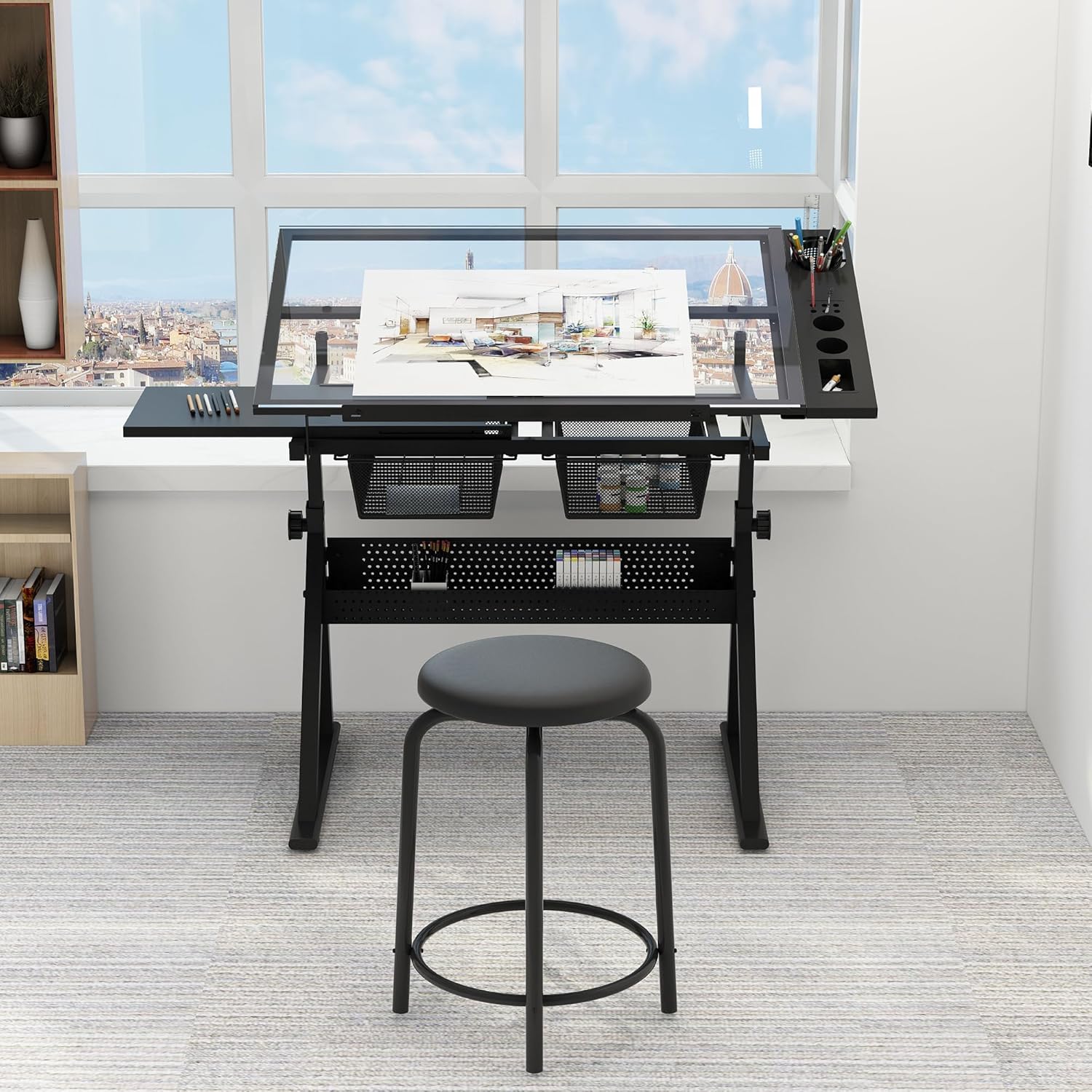 Table w/Stool, Height Adjustab - Art & Craft Supplies のレビューと価格