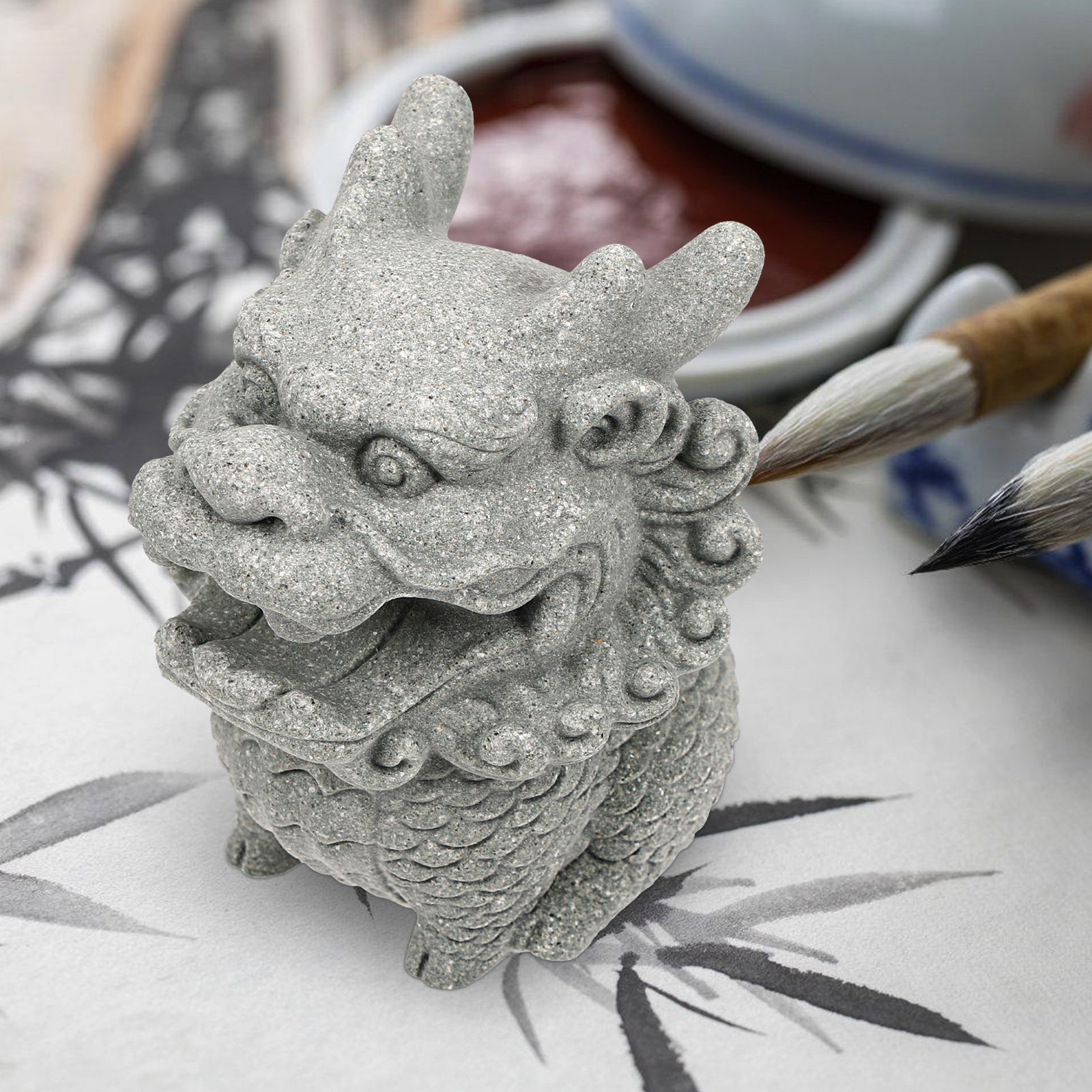 Stone Lion Paperweight Decorat - Art Craft Lion のレビューと価格
