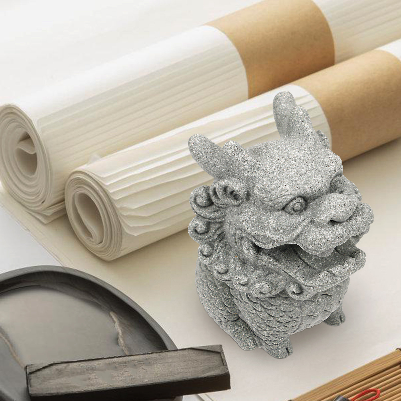Stone Lion Paperweight Decorat - Art Craft Lion のレビューと価格