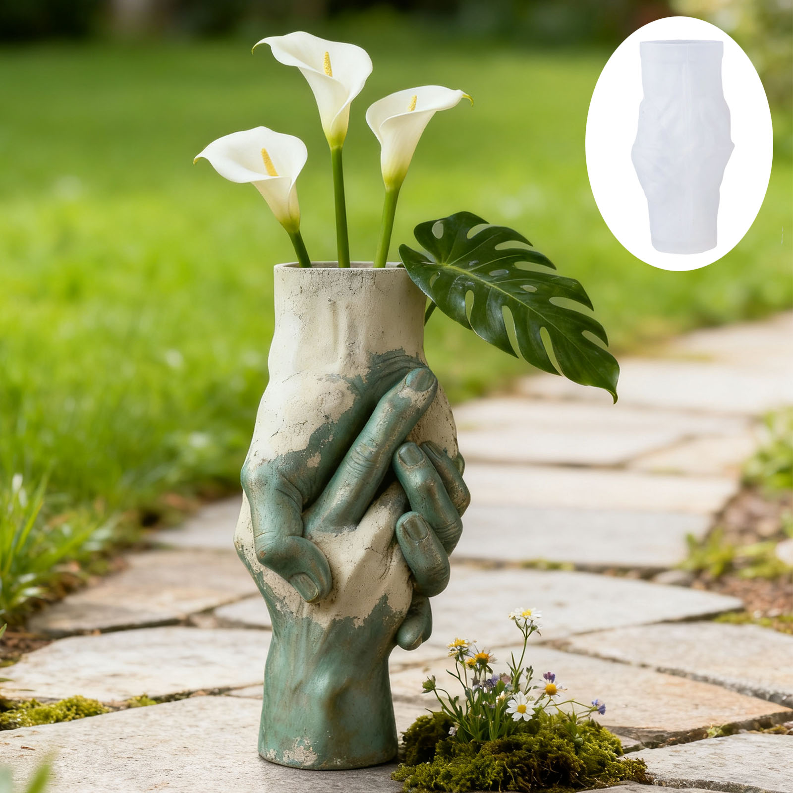 Artistic Hand-in-Hand Vase Sil - Art Craft Vase のレビューと価格