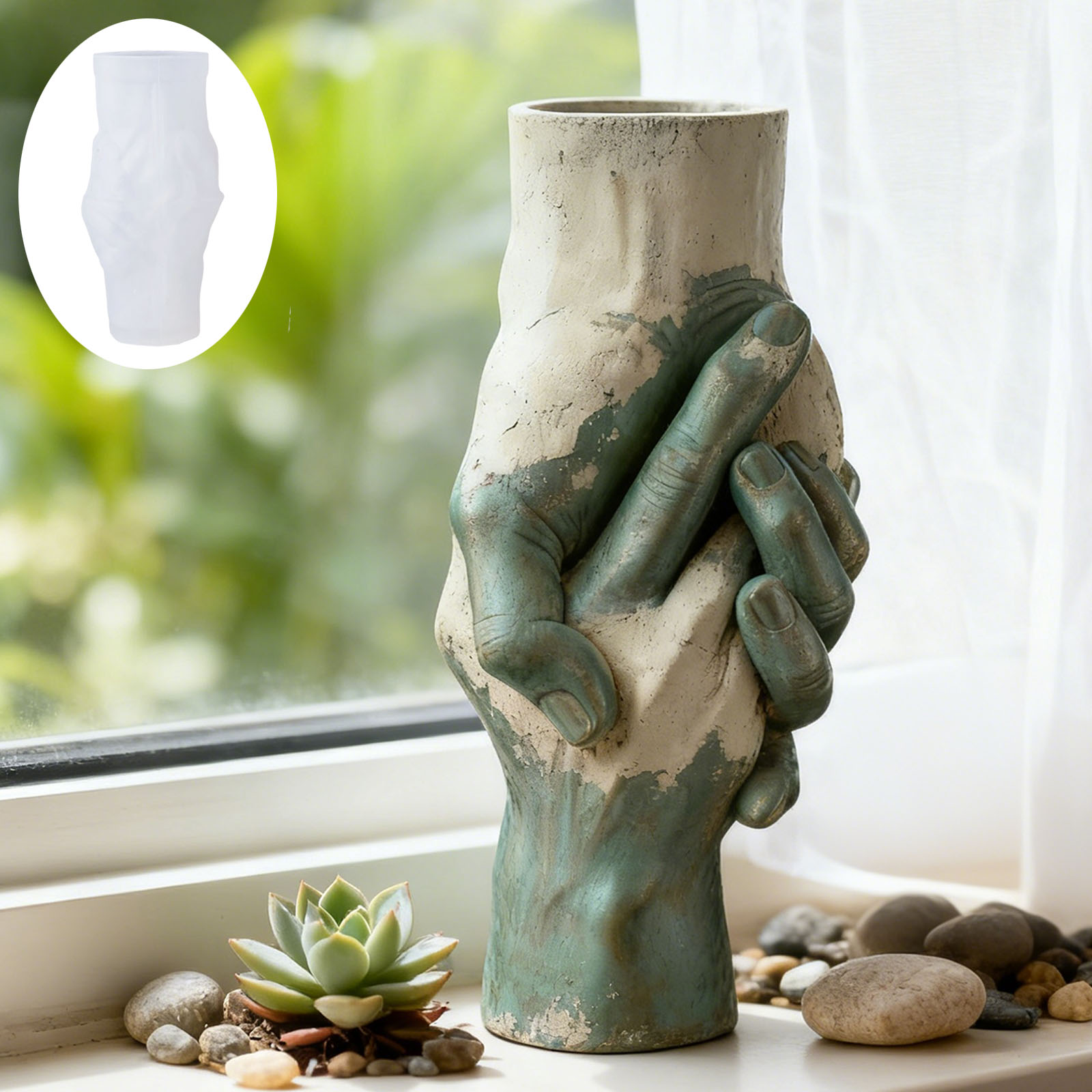 Artistic Hand-in-Hand Vase Sil - Art Craft Vase のレビューと価格
