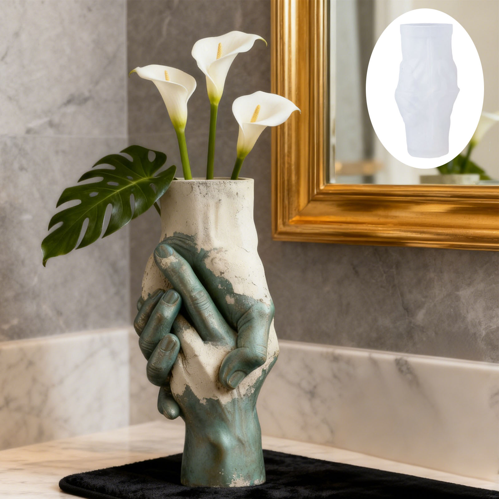 Artistic Hand-in-Hand Vase Sil - Art Craft Vase のレビューと価格