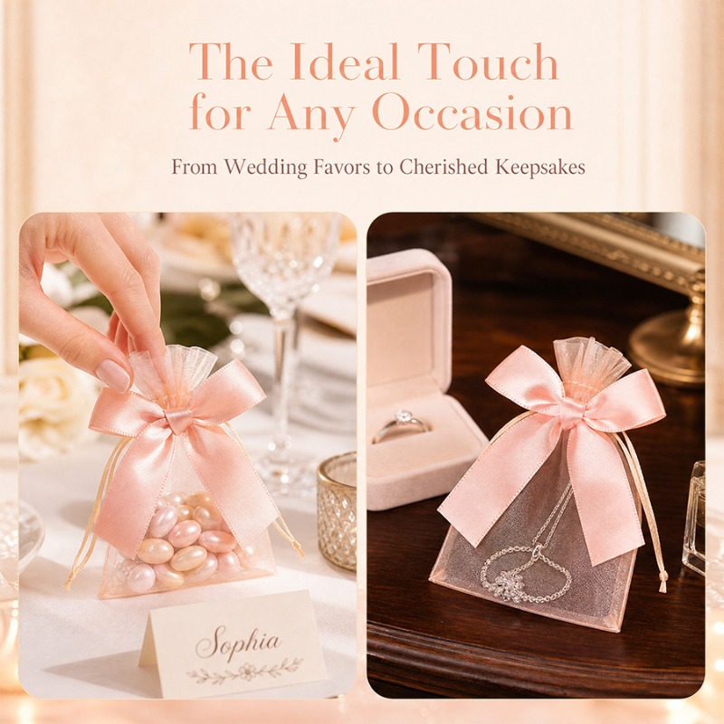 10/20pcs Pink Bow Gift Bags Tr - Art Craft And Cloth のレビューと価格