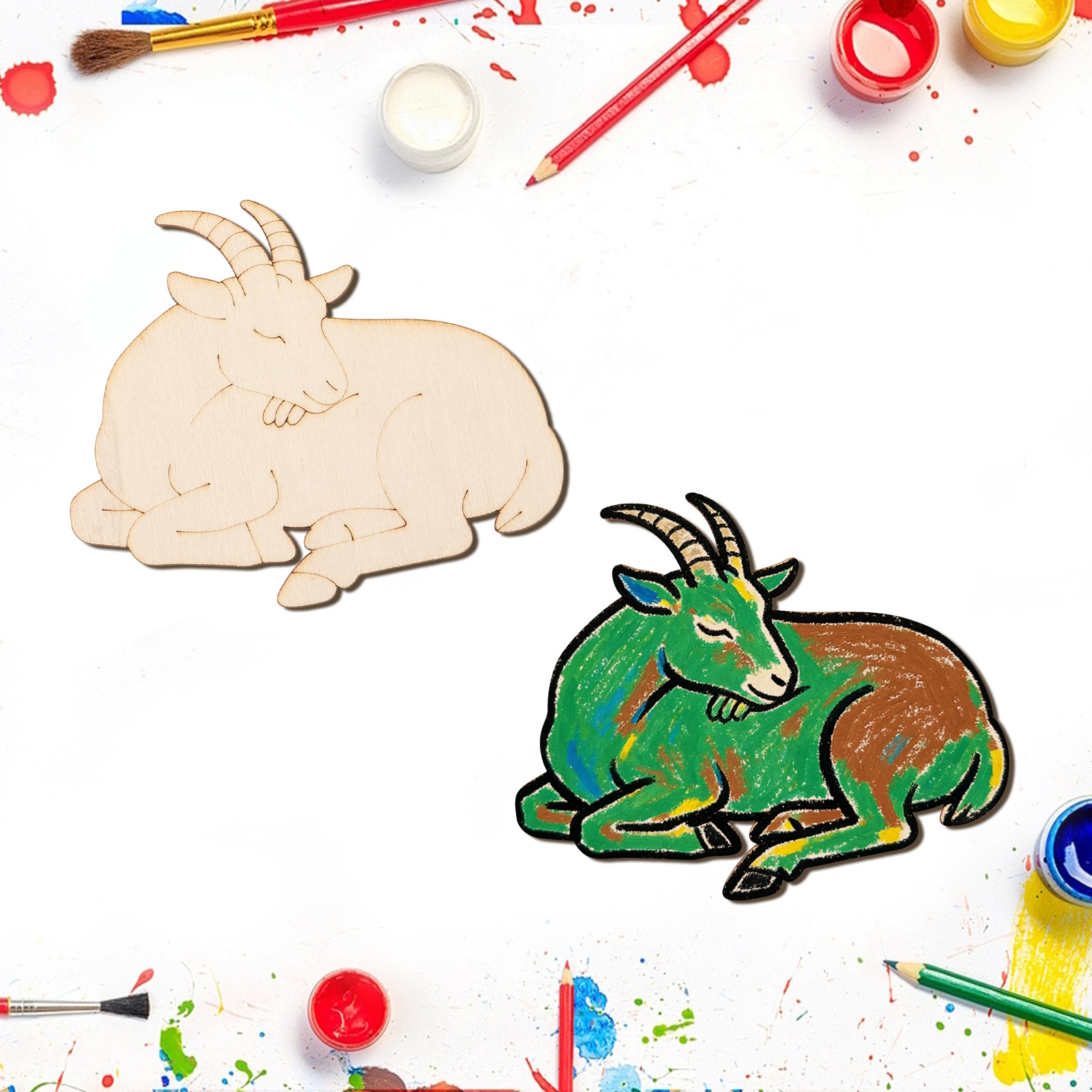 10pcs/set Unfinished Wood Shee - Art & Craft Supplies のレビューと価格