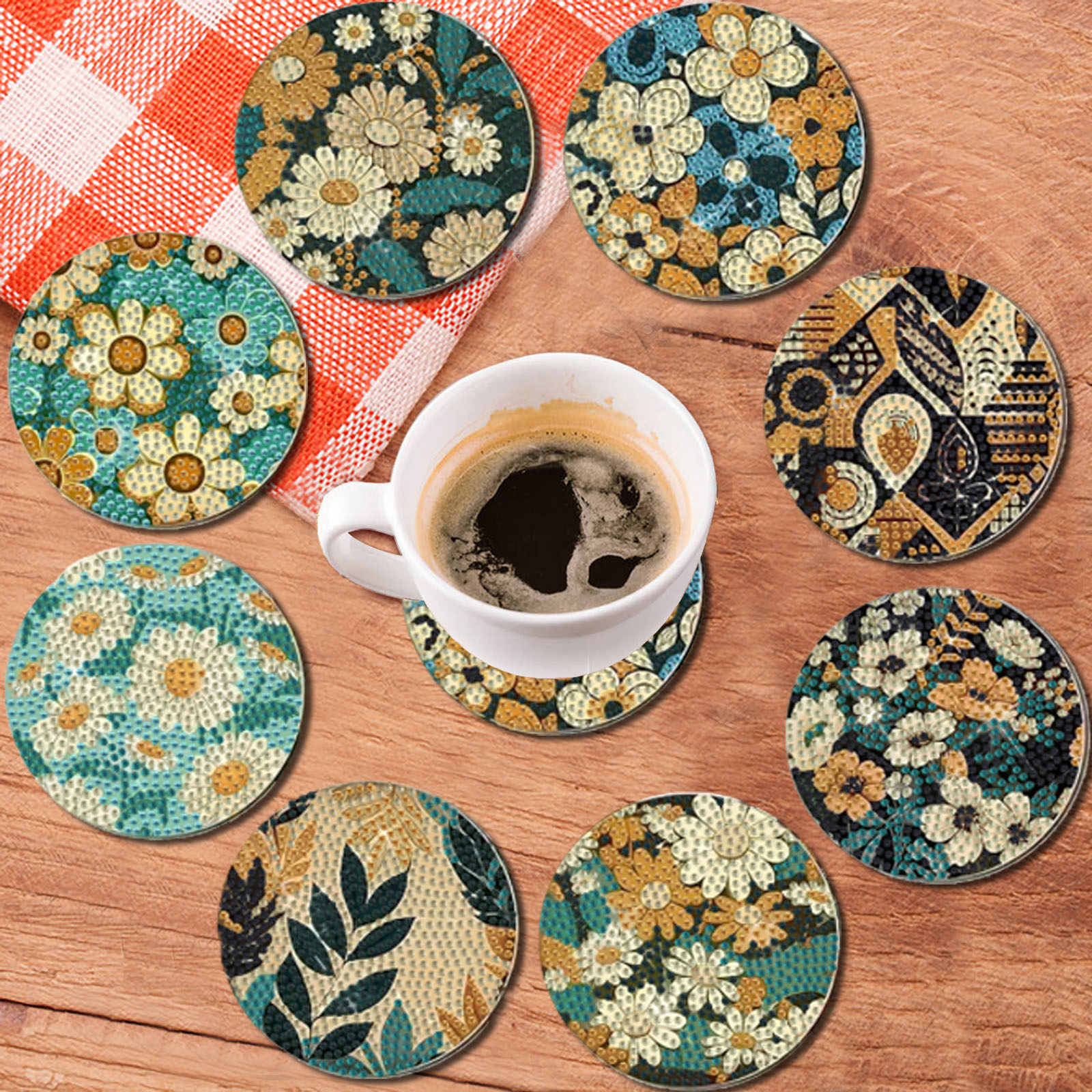 8 pieces DIY diamond Painting  - Art Craft Wood のレビューと価格