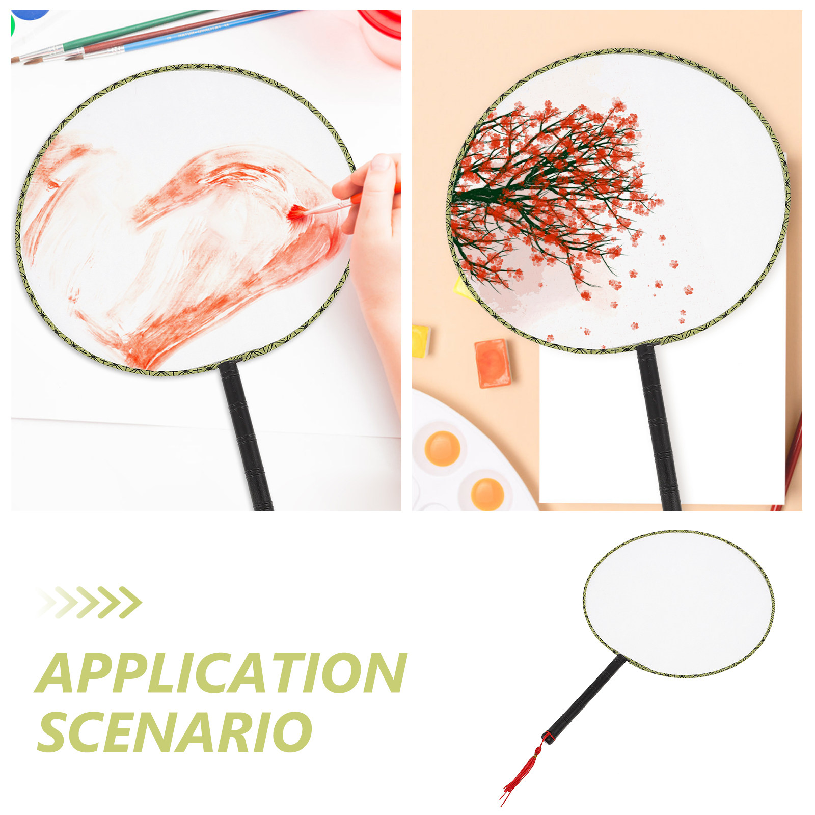 10pcs Painting Fan White Round - Art Craft For Kindergarten のレビューと価格
