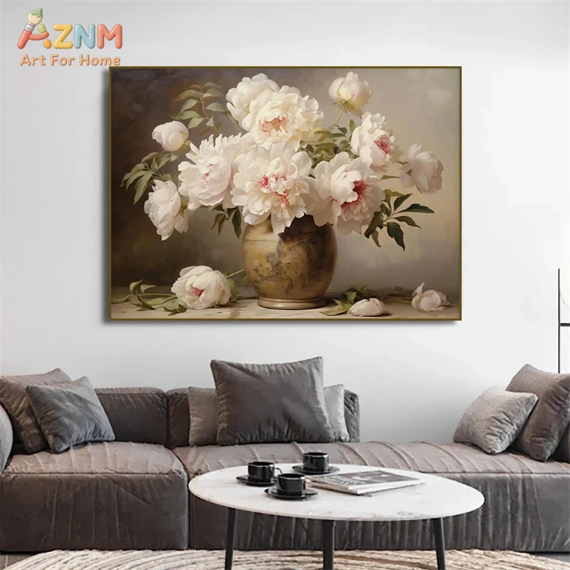 AZNM Vintage Flower Vase Canva - Art Craft Vase のレビューと価格